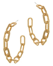 Load image into Gallery viewer, Chain hoop earrings (2 color options)
