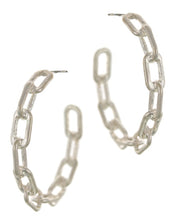 Load image into Gallery viewer, Chain hoop earrings (2 color options)
