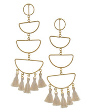 Load image into Gallery viewer, Distressed love tassel earrings (4 color options)
