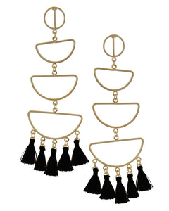 Distressed love tassel earrings (4 color options)