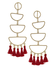 Load image into Gallery viewer, Distressed love tassel earrings (4 color options)
