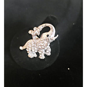 Elephant rhinestone gold ring