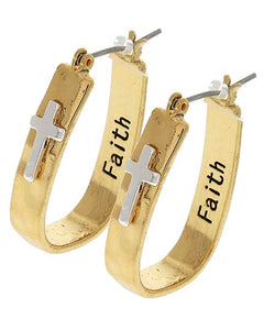 Faith huggie hoop earrings/Gld