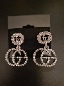 GG inspired pearl/rhinestone earrings