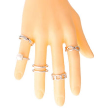 Load image into Gallery viewer, Silver Pearl Midi Ring Set
