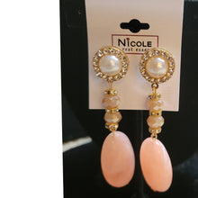 Load image into Gallery viewer, Stone w/bead &amp; accents earrings
