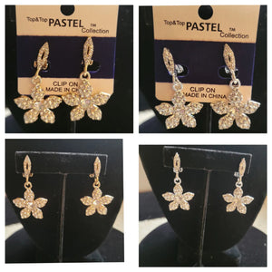 Flower rhinestone earrings