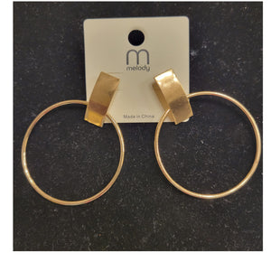 Gold door knocker earrings