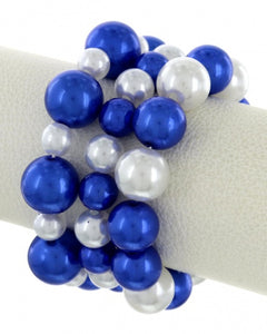 Nipsey Blue pearl 3 strand bracelet