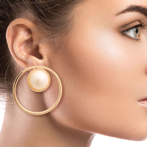 Pearl Saturn earrings