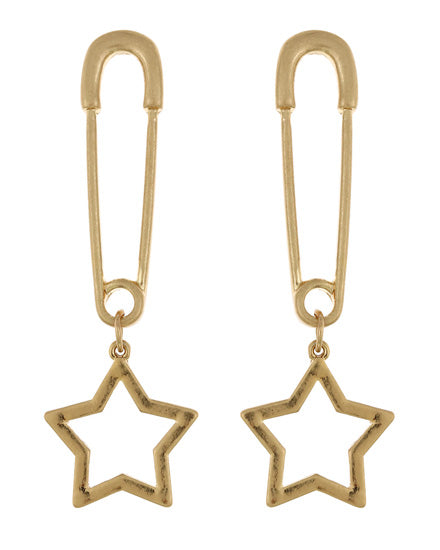 Pin star earrings (2 color options)