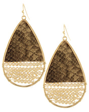 Load image into Gallery viewer, Skin beaded leatherette earrings (7 color options)
