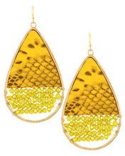 Load image into Gallery viewer, Skin beaded leatherette earrings (7 color options)
