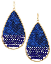 Load image into Gallery viewer, Skin beaded leatherette earrings (7 color options)
