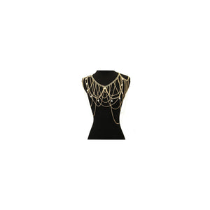 Swagger pearl shoulder body chain