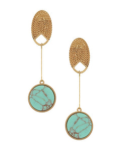 Turquoise style wind charmer earrings